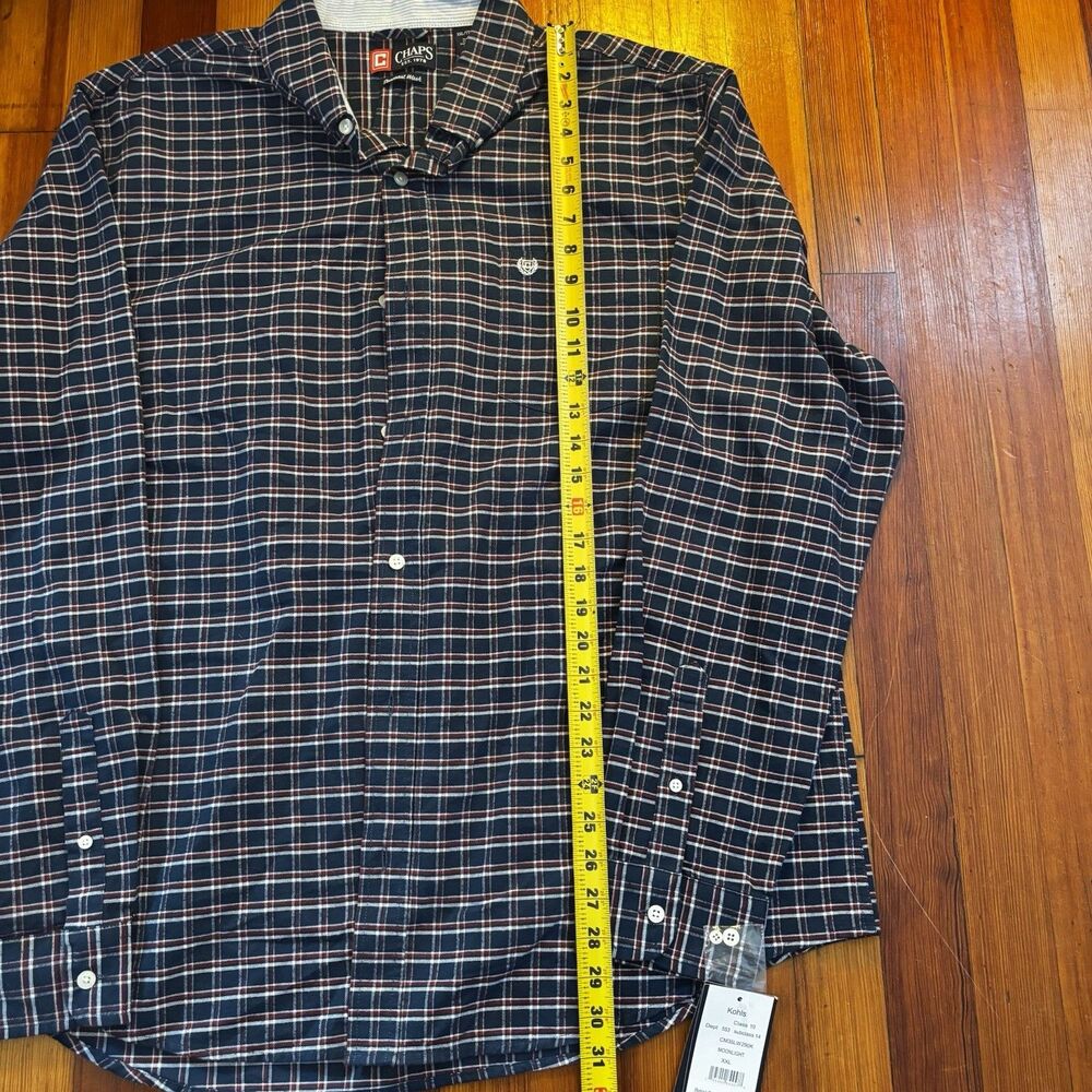 Chaps Seacoast Wash Long Sleeve Stripe Moonlight Woven Shirt Men’s XXL - Picture 4 of 6